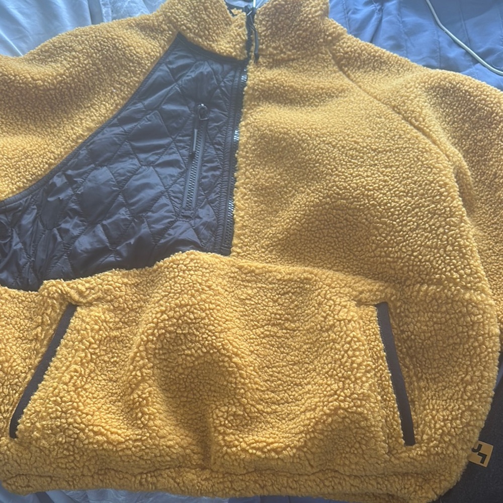 Yellow and Black Sherpa Jacket